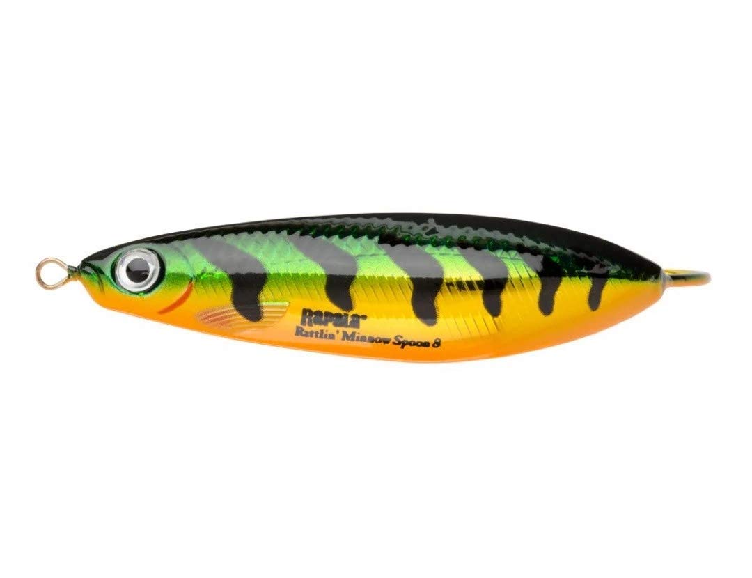 Rapala - Artificial Fishing Lure Spinning Rattlin' Minnow Spoon - Simulation Lure Freshwater Wide Swimming Action - Variable Swimming Depth - 8cm/16g - Made in Estonia - Flash Perch