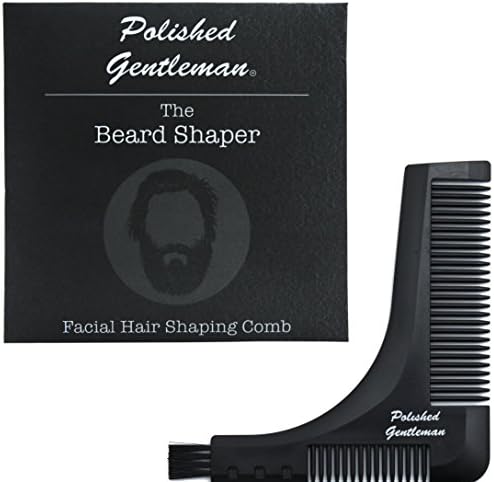 Stylish Beard Comb & Shaper Kit - Durable & Portable Mustache Trimmer Guide - Neckline, Cheeks, Sideburns & Goatee Template - Beard Straightener & Outliner for Beard Balm. Wax & Oil