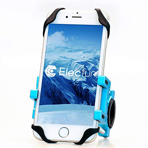 ELECFUN Bike Phone Mount, 360Â° Rotation Aluminum Phone Holder for Bicycle, Motorcycle, Adjustable Handlebar Rack for iPhone X 8 7 6 | Plus, Galaxy S9 S8 S7 | Plus, All 2.4"-3.7" Wide Phones