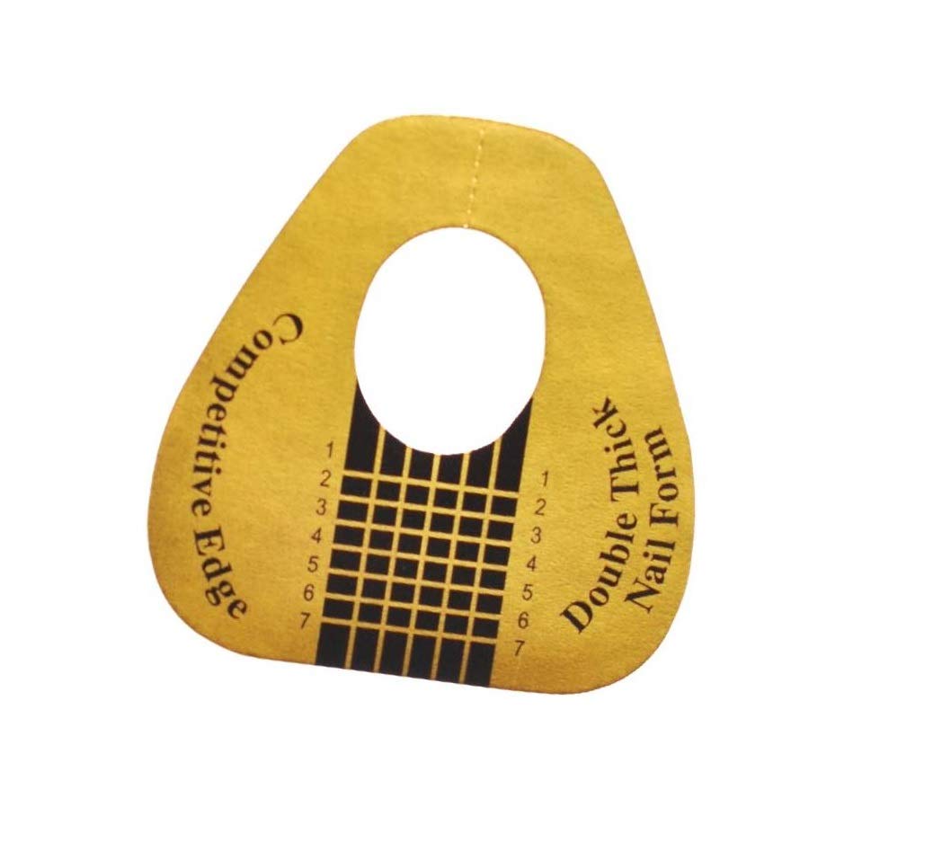 MH Nail Form Acrylic Art Gel Extension Guide File Manicure Tool Stickers (20 Nail Forms, Gold)