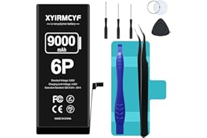 XYIRMCYF 9000mAh Super Capacity Battery Compatible with iPhone 6 Plus, 0 Cycle Li-Polymer Replacement Battery for iPhone 6 Plus, with Professional Repair Tool Kit