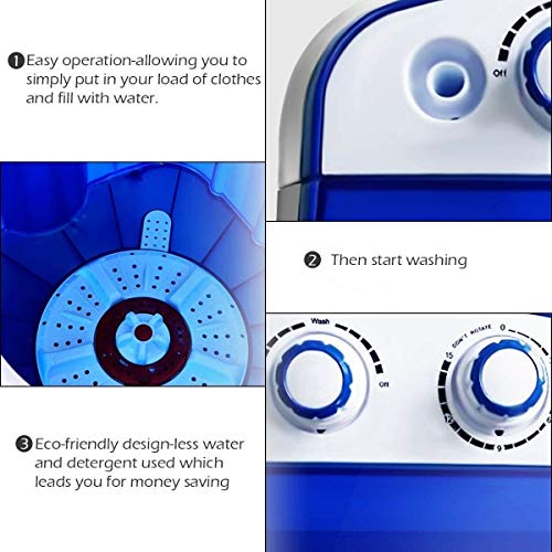 COSTWAY Mini Washing Machine, Portable Washer for Compact Laundry