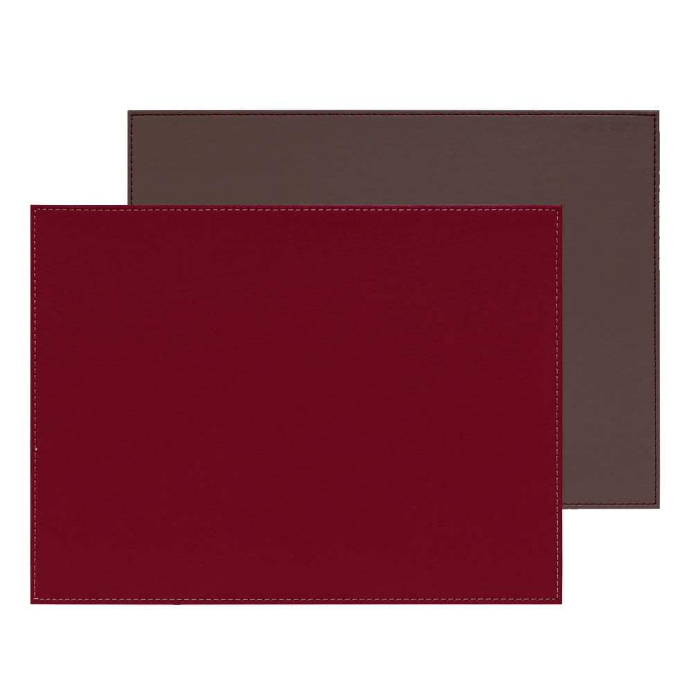 FreeForm DUO Rectangular Anthracite Metallic/Burgundy Faux Leather Place Mat 40 x 30 cm One Size