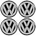 Autowcc 55MM Wheel Hub Caps Sticker VW 2.16inches Emblem Badge Sticker Centre Cover for Volkswagen 4pcs（Black）