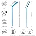 Evalasting Silicone Drinking Straws Reusable Set: 4 Regular Slim + 4 Wide 10.5