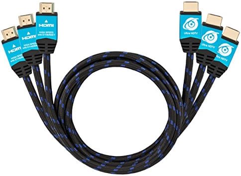 Ultra HDTV 4K HDMI Cable 3x 1.6 Feet | HDMI 2.0b, 4K at full 60Hz (no "stuttering"), 18Gbps, HDR, 3D