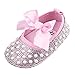 Fire Frog Newborn Baby Bow Bling Crystal Pearl Mary Jane Toddler Prewalker Shoes Pink 6-12 Months