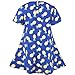 Ephex Girl's Short Sleeve A Line Cotton Casual Dress