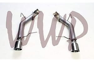MVP AUTO PARTS Performance Stainless Steel SS SS409 3" Dual Axle Back Exhaust No Muffler System Kit Polished Tips Compatible With 11-14 Ford Mustang GT 5.0L V8 Coupe & Convertible