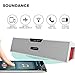 Soundance Wireless FM Radio Bluetooth Speaker Alarm Clock: Portable Radio Speaker with Digital LED USB Rechargeable for Office Desk Home Bedroom Bedside Desktop Computer, SDY019 White