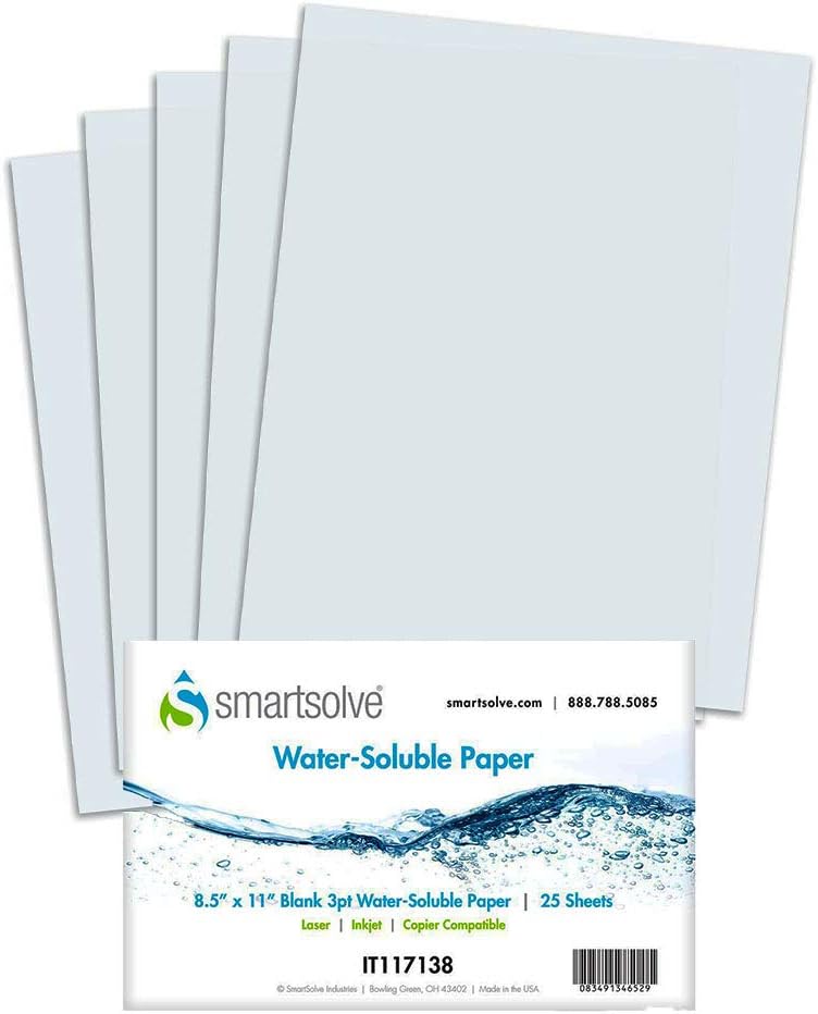 Water-Soluble Dissolving Paper, 8.5 x 11 Inches, White (Update Version)