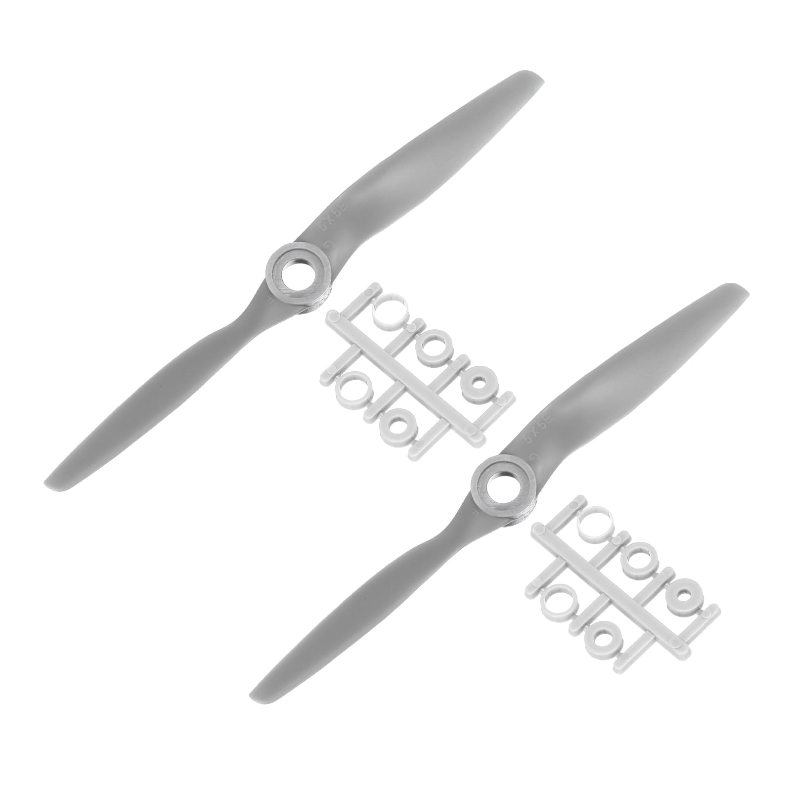 sourcing map 2Pcs 4.7x4.7 Inch Propeller RC Propellers 2-Vane Blades Props Gray with Adapter Rings for RC Airplane Aircraft Prop Replacement