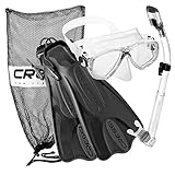 Cressi Palau Mask Fin Snorkel Set with Snorkeling Gear Bag, TT-LXL