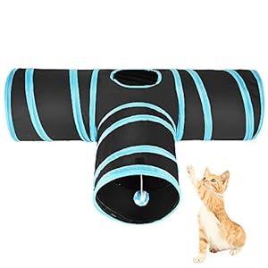 ASIV Túnel Gato Pet Plegable Divertido Juego Juguete Tubo de 3 Vías para Conejos Gatitos Perros