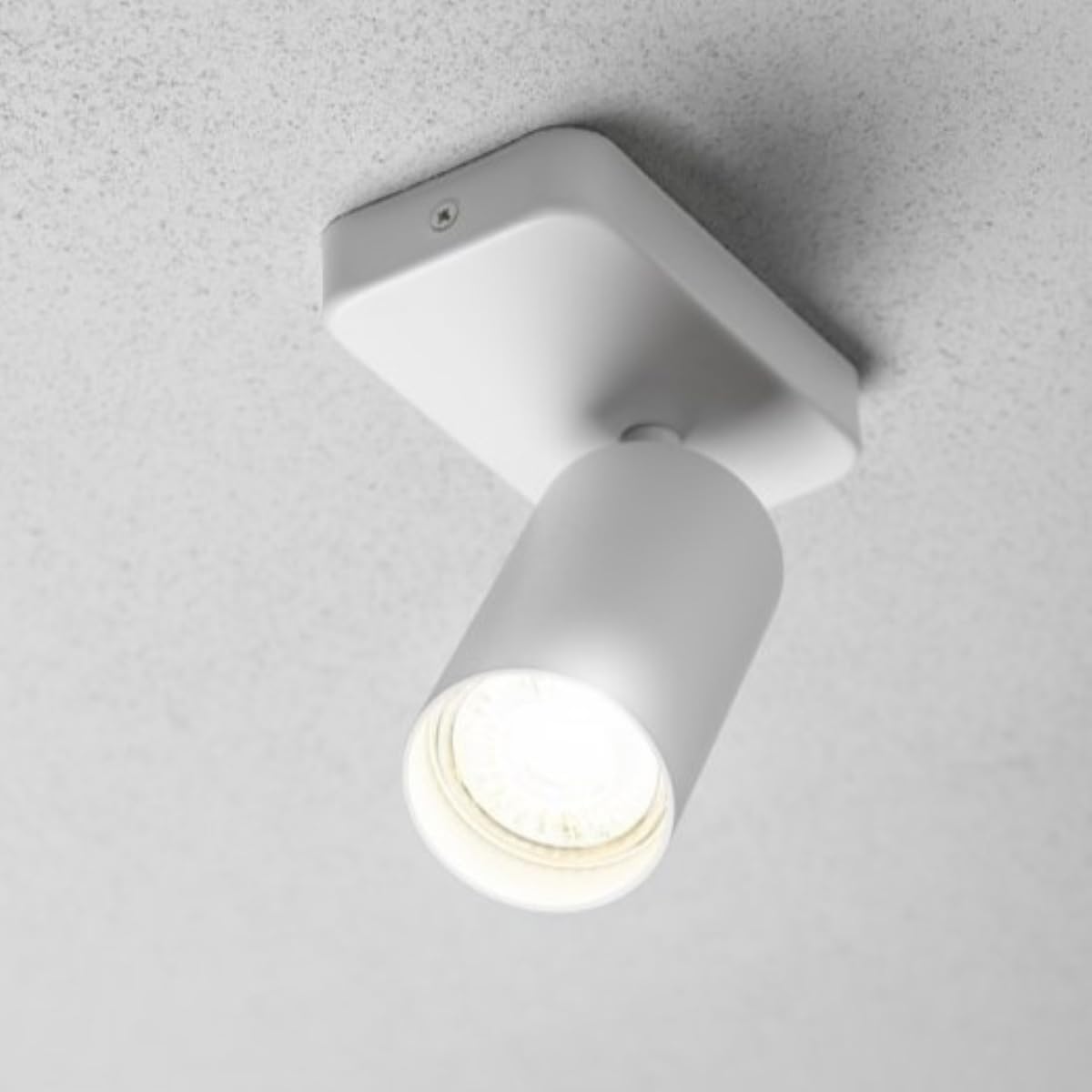 CGC Lighting White Round Circular Surface Mount Spotlight Adjustable Ceiling Downlight Spot Down Light Lounge Living Room Kitchen Bedroom (White, Single)