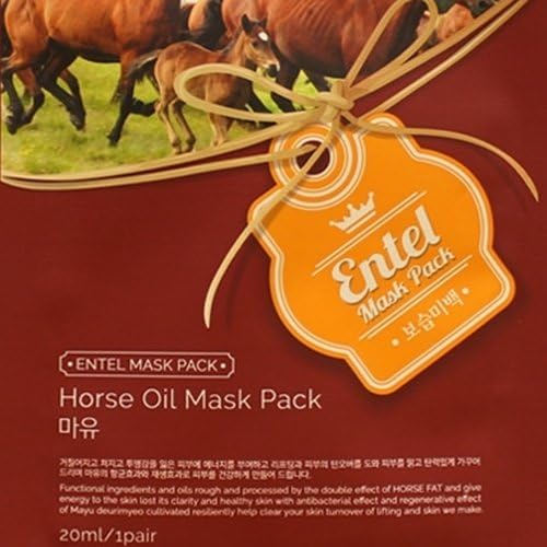 Entel Horse Oil Facial Mask Sheet Pack Korea Beauty Face Natural Essense Skin Care 10Pcs