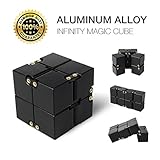 Aluminium Alloy Infinity Pocket Size Cube Toys JOYNOTE Relaxation Office Stress Reducers for ADD, ADHD, Anxiety, Autism Adult & Kids (Black)