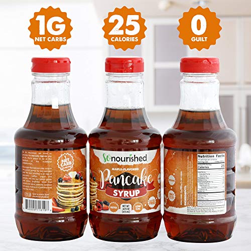 So Nourished Keto Maple Syrup, Low Calorie Pancake Syrup 16 FL OZ