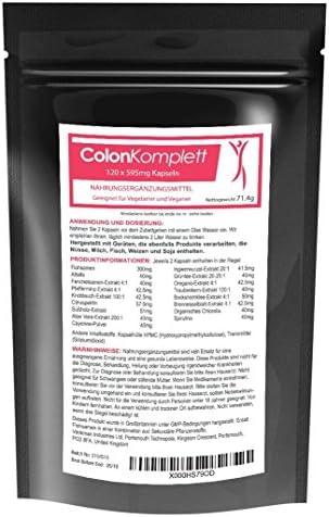 Colon Complete – 100% Natural Detox Colon Cleanser – 60 days Supply – 120 x 595mg Capsules