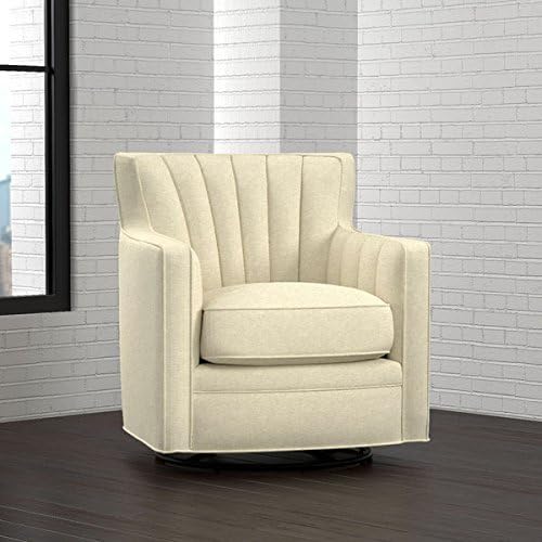 Portfolio Zahara Oatmeal Tan Linen Swivel Arm Chair