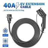 Morec J1772 Extension Cable, 40Amp 20ft EV Extension Cord for EV Charging Stations