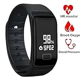Fitness Tracker,Waterproof Activity Tracker with Heart Rate Blood Pressure Blood Oxygen Monitor,Smart Wristband with Calorie Counter Watch Pedometer Sleep Monitor Bluetooth Bracelet F1
