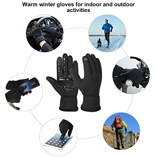 VBG VBIGER Winter Gloves Sports Touchscreen Gloves Thick Cycling Gloves Warm Fleeced Lining Cold Weather Gloves for Men Women