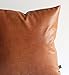 Kdays Faux Leather Crocodile Skin Tan Throw Pillow Cover Decorative Sofa Couch Cushion Covers Farmhouse Bohemian Decor Living Room Accent Modern Minimalist Vegan Pillow 18x18 Inches