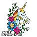 HUGE Unicorn Rainbow Star Mylar Latex Happy Birthday Balloon decorations Bundle with 8 Party Invitations and temporary tattoo