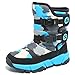 GUBARUN Boys Snow Boots Winter Waterproof Slip Resistant Cold Weather Shoes (Big Kid)-5.5M,Black/Blue