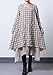 Mordenmiss Women's New Plaid Layers Irregular Hem Dress (Medium, Beige)