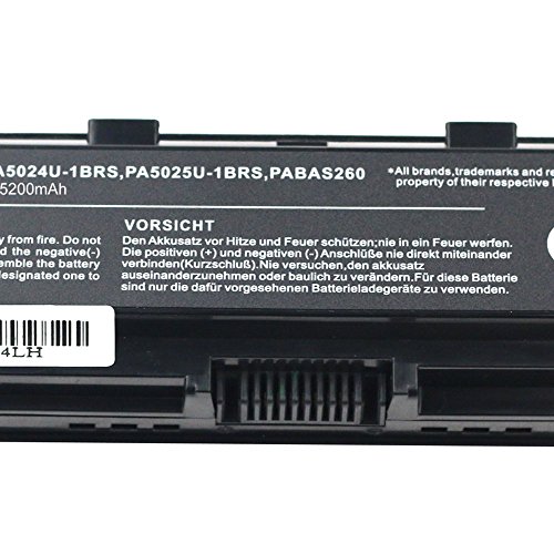 Replacement Laptop Battery For Toshiba Satellite C800 C855 L875 Etc. - 5200mAh 11.1V, 3-Year Warranty