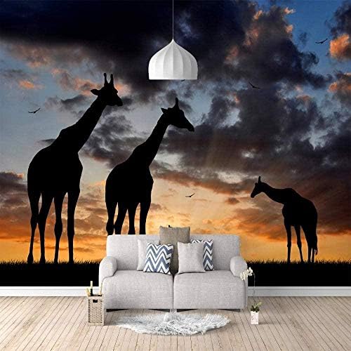 Xiutailtd 3d写真壁紙キリンシルクウォール壁紙モダンウォールデコレーションリビングルームベッドルームオフィス