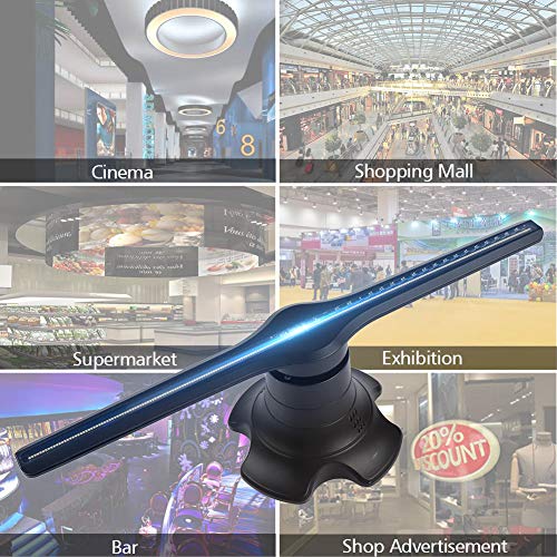 image for Mugast 3D Hologram Advertising Fan Projector with 8GB TF Card, 3D Visu