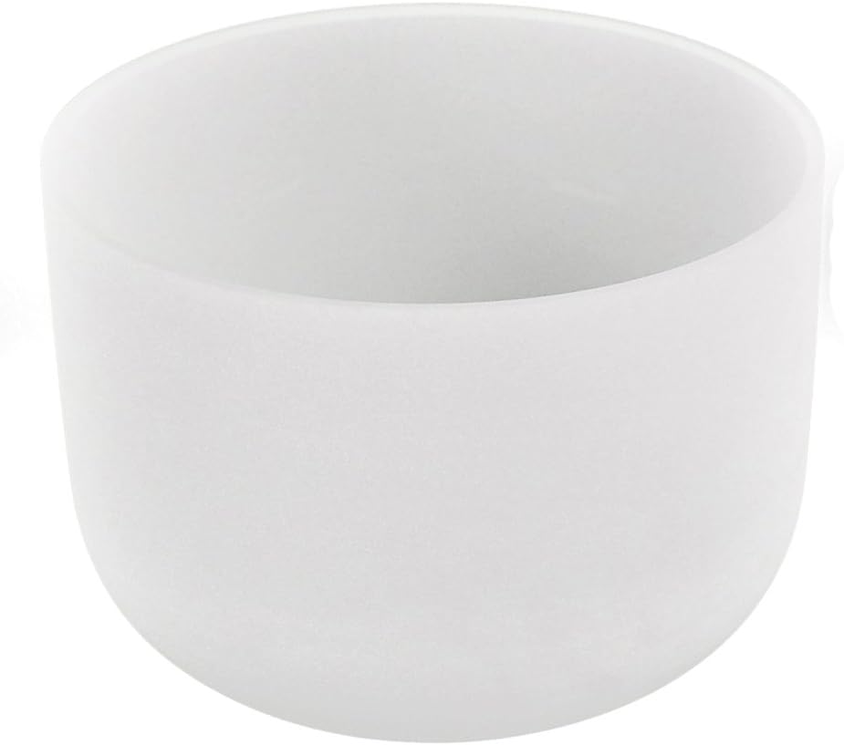ABuddha® Frosted Chakra Quartz Singing Bowl Crystal Singing Bowls C Note Root Chakra for Healing with Rubber Mallet and O-ring (10 inch)