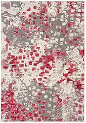 SAFAVIEH Madison Collection 3' x 5' Grey / Red