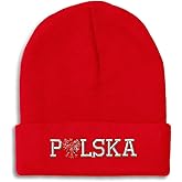 Speedy Pros Beanies for Men Poland Polish Flag Polska Krakow Warsaw Skull Cap Winter Hats for Women Acrylic One Size