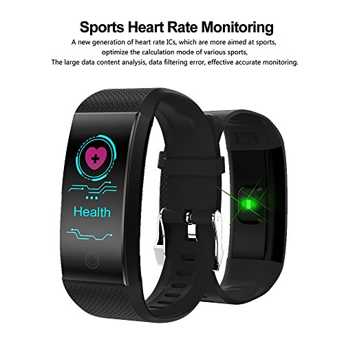 RONGT Waterproof Fitness Tracker with HD Colorful Screen, Fitness Activity Tracker Bands Bracelet for Kids Girls Men Women, Sports Swimming Gym Slim cycling Smart fitness tracker watch (black)