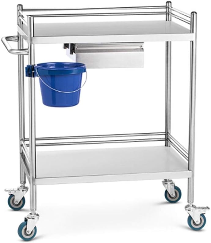 LSX-Shelf trolley Shelf trolley, bedroom shelf stainless steel mobile convenient large capacity single drawer living room bathroom bedroom shelf, 4 sizes oyo (Size : 50X40X86CM)