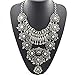 CrazyPiercing Vintage Boho Statement Necklace - Fashion Long Silver Bohemian Turkish Themed Necklace Oxidized for Women Big Ethnic Costume Jewelry