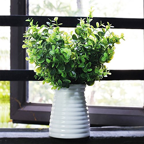 TEMCHY Artificial Plants Faux Boxwood Shrubs 6 Pack, Lifelike Fake Greenery Foliage with 42 Stems for Garden, Patio Yard, Wedding, Office and Farmhouse Indoor Outdoor Decor - Thumbnail 5