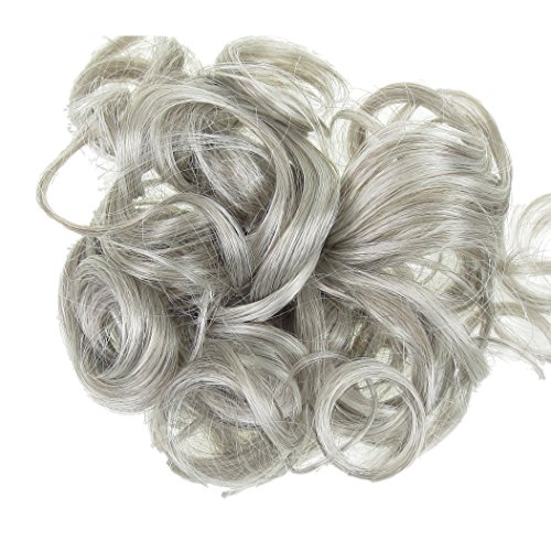 SCRUNCHIE HAIR EXTENSION CURLY UP DO (27 Silver Grey ...