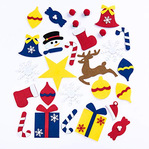 SUNTECH DIY Felt Christmas Tree with 38 Pcs Ornaments Wall Hanging Xmas Gifts Home Door Decoration - Thumbnail 5