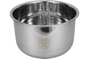 Cabilock 5L Stainless Steel Rice Cooker Inner Pot Replacement with Scale Design Thickened Bottom Non-Stick Liner for Electric