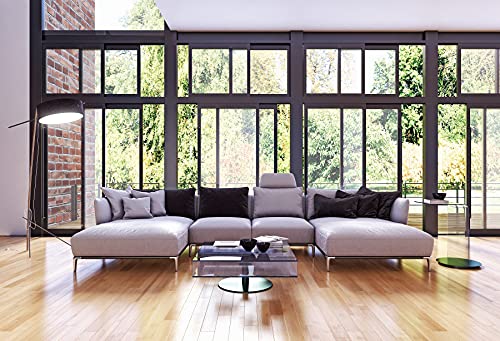 Renaiss 7x5ft Bright Room Sofa Window Tree Modern Office Window Backdrop Wooden Floor Living Room Photography Background for Video Call Conference Indoor Decorations Studio Props Decorations Banner