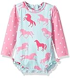 Hatley Baby Girls' Rash Guard, Ponies/Polka Dots, 6-9M