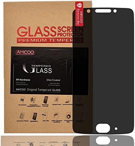 Motorola MOTO G5 Screen Protector,AMICCO Shield Privacy Anti-Spy Tempered Glass Screen Protector for Motorola MOTO G5 [Anti-Fingerprint] [Bubble Free] [Scratch-Resistant]