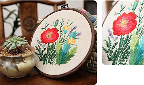 Cross Stitch Stamped Embroidery Kit - Eafior DIY Beginner Counted Starter Cross Stitch Kit for Art Craft Handy Sewing Including Color Pattern Embroidery Cloth,Embroidery Hoop,Color Threads,Tools Kit