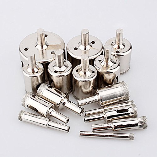 UPC 711274501116, Yosoo 15pcs Diamond tool drill bit hole saw set for glass ceramic marble from 6-50mm