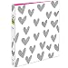 Avery + Amy Tangerine Designer Collection Binder, 1" Round Rings, 175-Sheet Capacity, Hatchmark Hearts (28320)